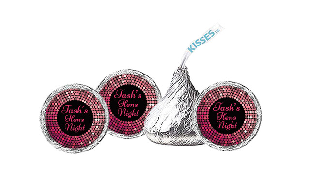 Pink Disco Hens Night Personalised Hersheys Kisses