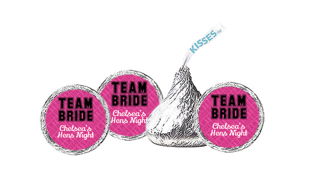 Team Bride Hens Night Personalised Hersheys Kisses