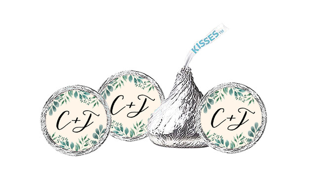 Branches On Cream Wedding Personalised Hersheys Kisses