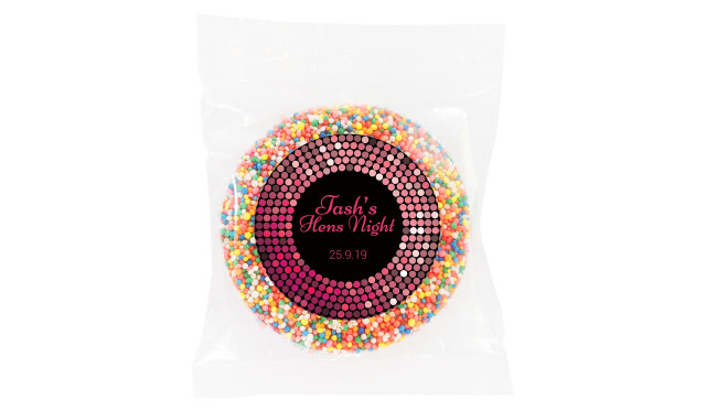Pink Disco Personalised Hens Night Chocolate Freckle