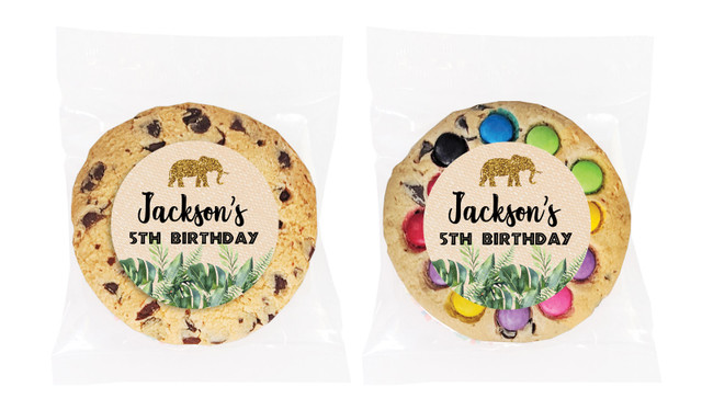 Jungle Gold Birthday Personalised Cookie