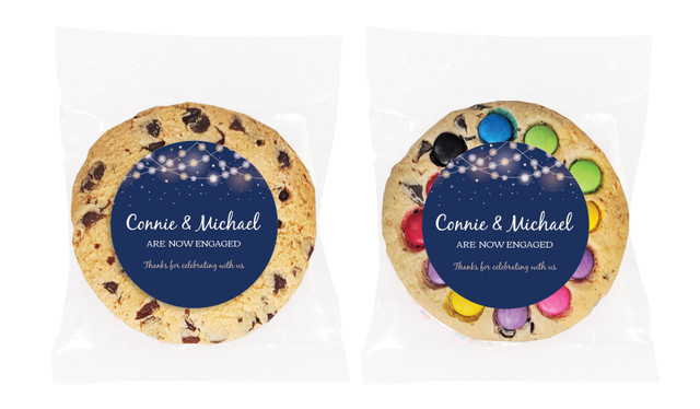 Night Lights Engagement Personalised Cookie