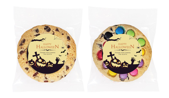 Graveyard Pumpkins Halloween Personalised Cookie