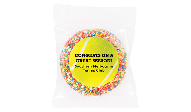 Tennis Ball Personalised Chocolate Freckle