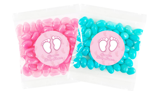 Baby Feet In Pink Personalised Lolly Bag 55g (Choice Of Filling)
