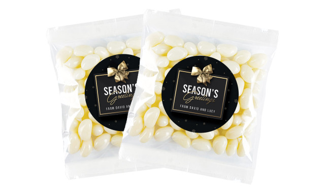 Glossy Gift - Black Christmas Personalised Lolly Bag