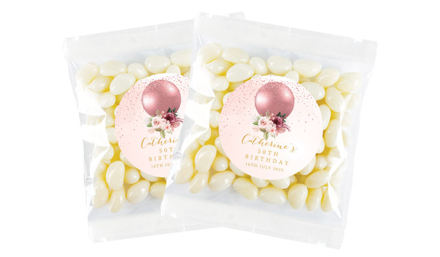 Glitter Balloon Personalised Lolly Bag