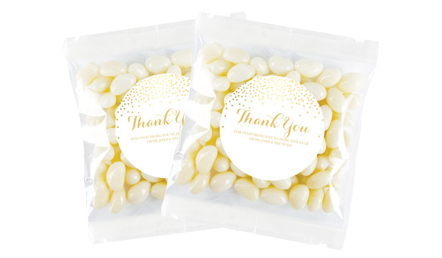 Gold Confetti Personalised Lolly Bag