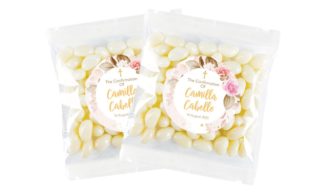 Pretty Roses Confirmation Personalised Lolly Bag