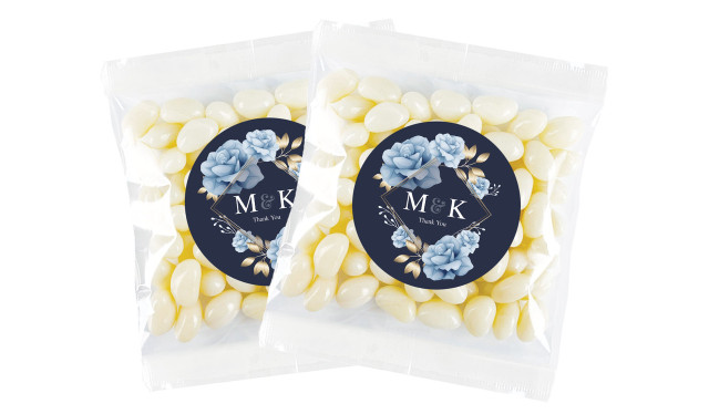 Flowers On Navy Engagement Personalised Lolly Bag