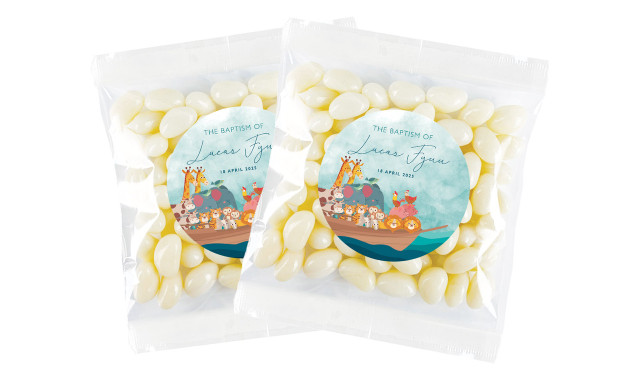 Noahs Ark Christening Personalised Lolly Bag