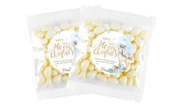 Deer Watercolour Christmas Personalised Lolly Bag