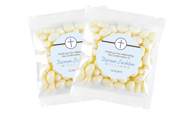 Cross Blue Confirmation Personalised Lolly Bag