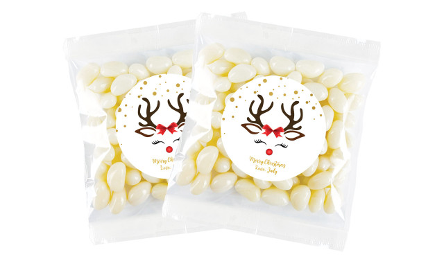 Reindeer Face Christmas Personalised Lolly Bag