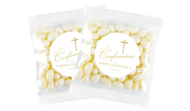 Gold Writing Confirmation Personalised Lolly Bag