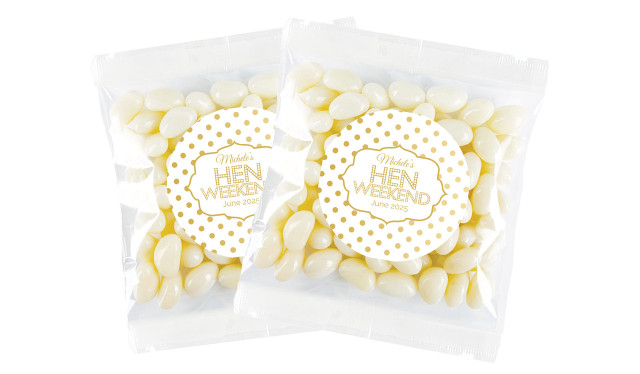 Gold Polkadot Hens Night Personalised Lolly Bag