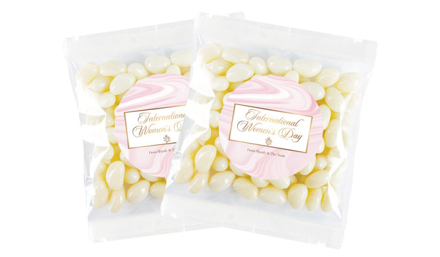 Pink Marble International Womens Day Personalised Lolly Bag