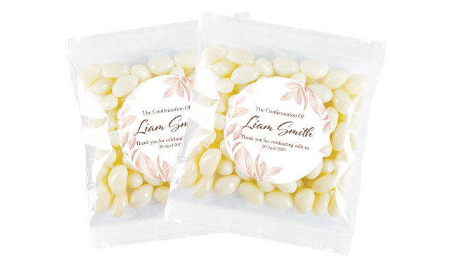 Natural Leaves Confirmation Personalised Lolly Bag