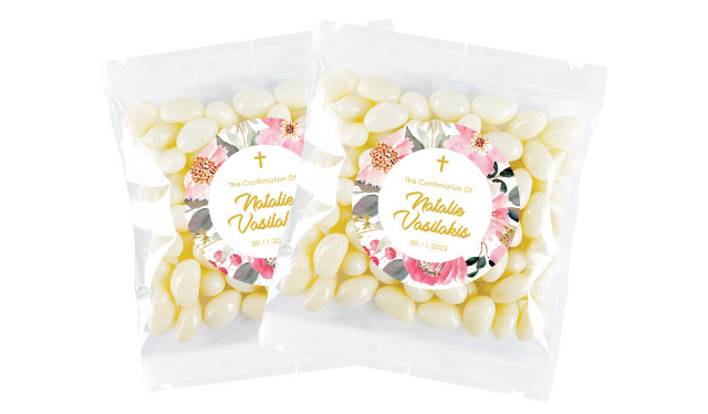 Pink Garden Confirmation Personalised Lolly Bag