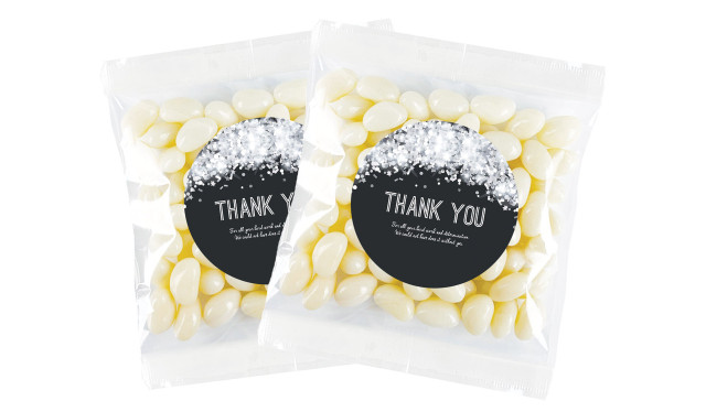 Confetti In Silver Personalised Lolly Bag
