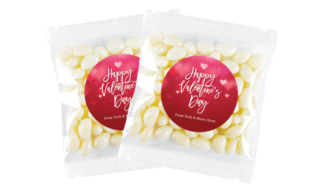 Heart Bokeh Valentines Day Personalised Lolly Bag