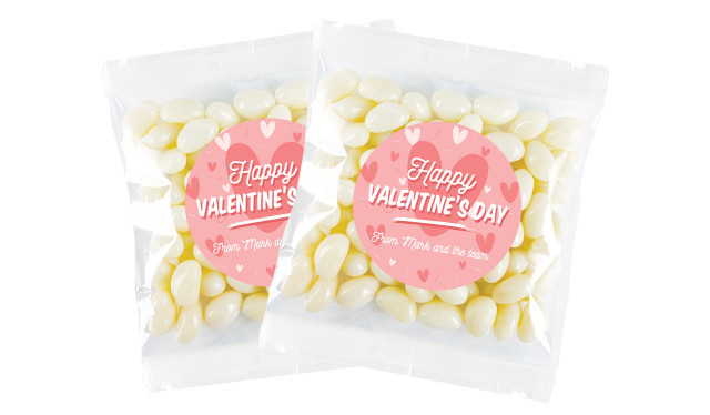 Fun Hearts Valentines Day Personalised Lolly Bag