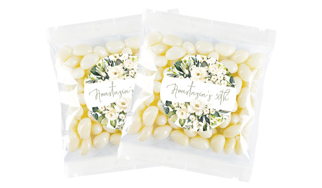 White Roses Personalised Lolly Bag