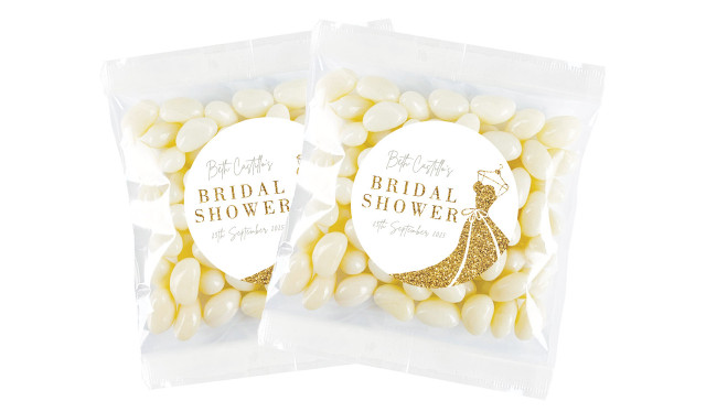 Glitter Dress Bridal Shower Personalised Lolly Bag