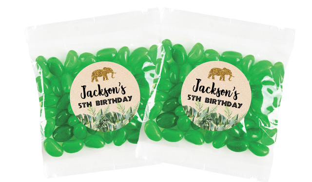 Jungle Gold Birthday Personalised Lolly Bag