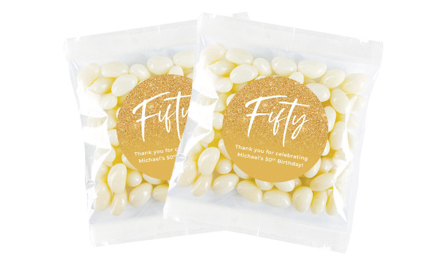 50th Birthday Personalised Lolly Bag