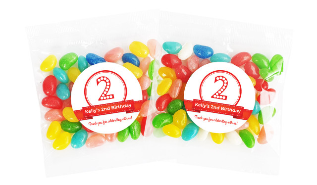 Number In Red Birthday Personalised Lolly Bag (Choice Of Fillings)