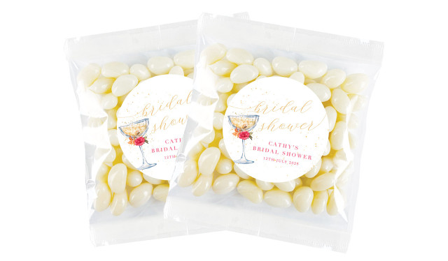 Floral Glass Bridal Shower Personalised Lolly Bag