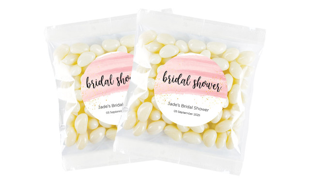 Pink Watercolour Bridal Shower Personalised Lolly Bag