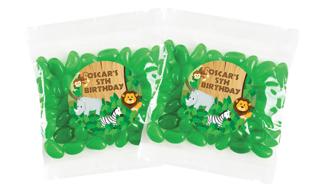 Jungle Animals Personalised Lolly Bag (Choice Of Fillings)