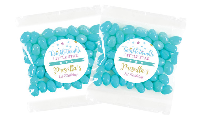 Twinkle Star 1st Birthday Personalised Lolly Bag Favour - Australia's #1 Kids Party Supplies