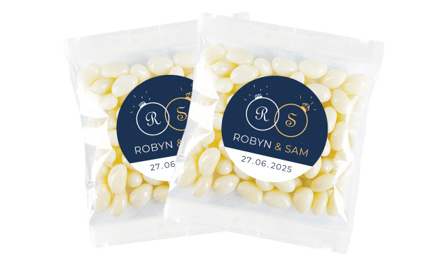 Diamond Ring Personalised Jelly Bean Bag Favour
