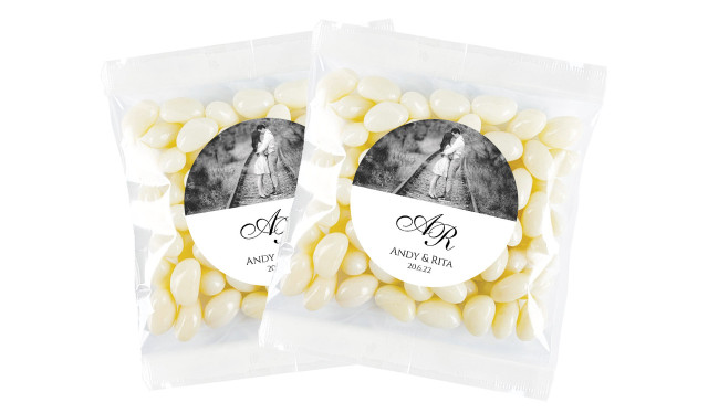 Add A Photo - White Personalised Jelly Bean Bag Favour