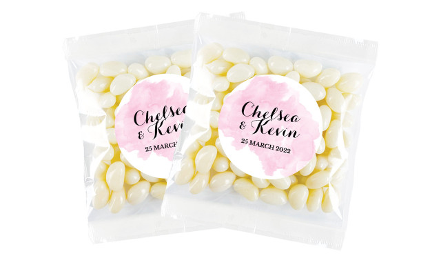A Splash Of Watercolour - Pink Jelly Bean Bag Favour
