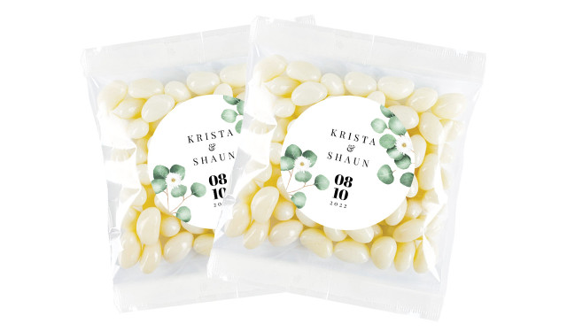Eucalyptus Personalised Jelly Bean Bag Favour