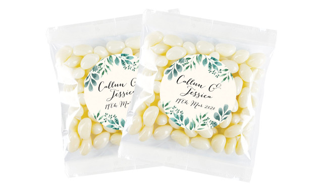 Branches On Cream Personalised Jelly Bean Bag Favour