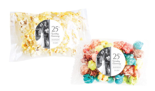 Add A Photo Silver Anniversary Personalised Popcorn Bag