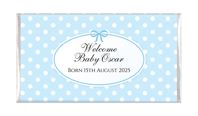 Polkadot Blue Personalised Chocolate Bar