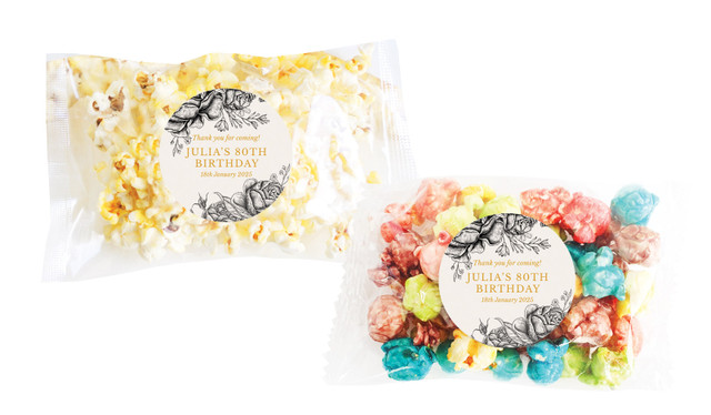 Vintage Roses Personalised Popcorn Bag