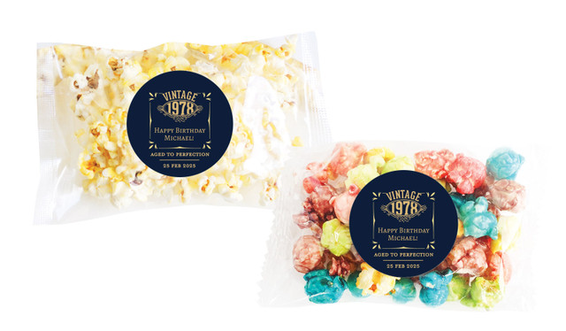 Vintage Year Personalised Popcorn Bag