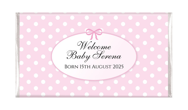 Polkadot Pink Personalised Chocolate Bar