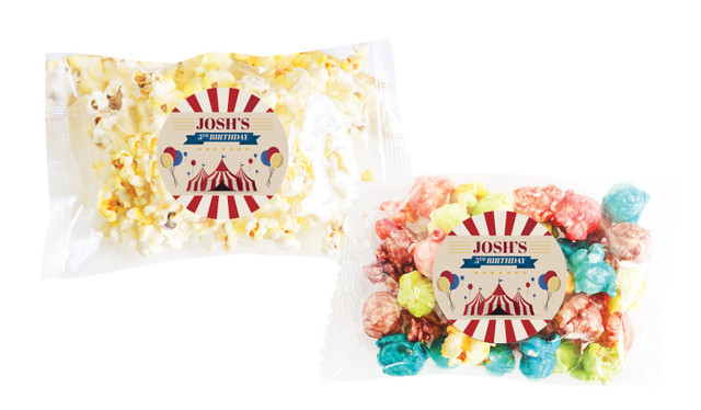 Retro Circus Birthday Personalised Popcorn Bag