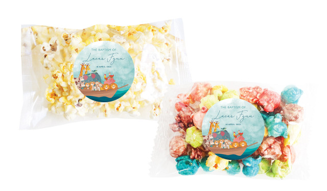 Noahs Ark Christening Personalised Popcorn Bag