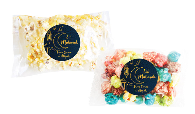 Gold On Navy Personalised Popcorn Bag