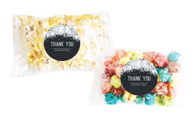 Confetti In Silver Personalised Popcorn Bag