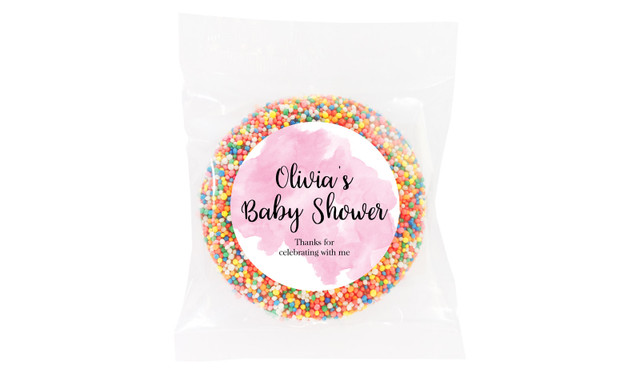 A Splash Of Watercolour Pink Baby Shower Personalised Giant Freckle